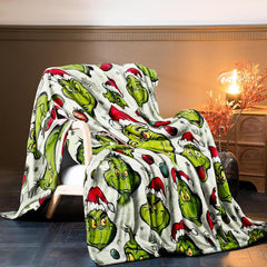 Grinch Pattern Throw Blanket