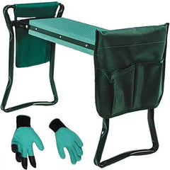 Folding Garden Kneeler Stool Bench Tool Pouch Storage Bag Protect Knees Sturdy Pad Seat Bearing Multi Pockets