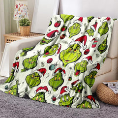 Grinch Pattern Throw Blanket
