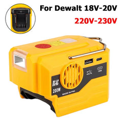 PowerPro Dewalt Battery Inverter – 18V-20V DC to 120V/220V AC with Dual USB, Ultimate Outdoor Power Adapter