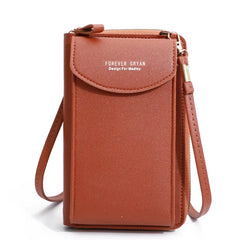 Elegance On-the-Go – Luxe PU Leather Crossbody Shoulder Bag with Phone & Card Organizer