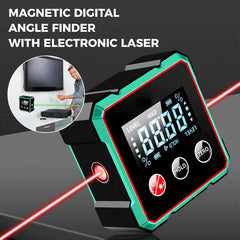 AngleMaster 360° Digital Protractor – Magnetic Laser Angle Finder with LCD Display & Inclinometer