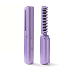 GlamWave Pro – Portable Wireless Heated Hair Straightener & Curler Brush